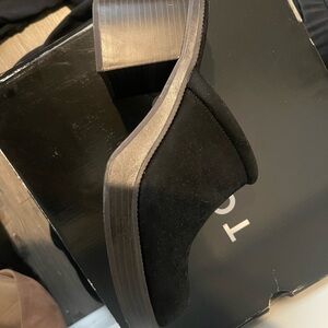 Torrid Black Suede Ankle Boots with Block Heel